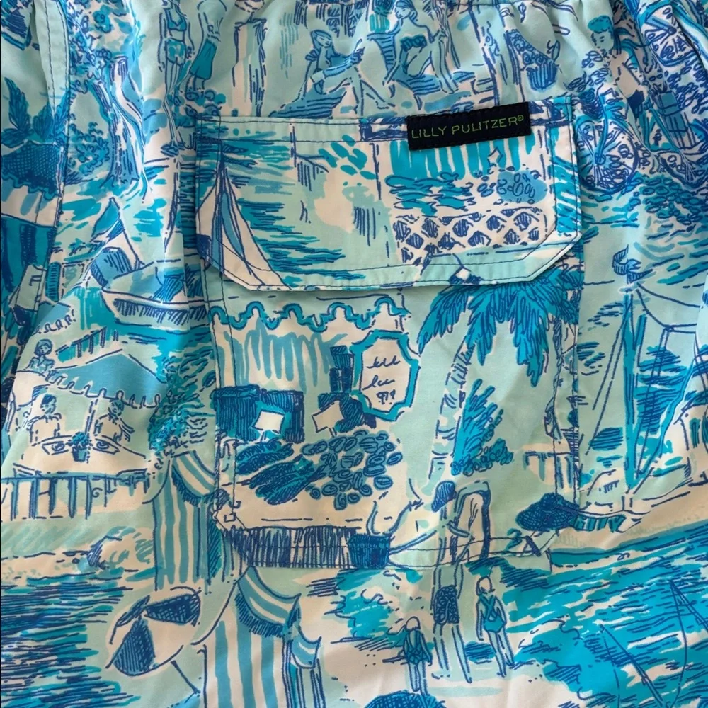 Lilly Pulitzer Men’s Capri Trunk Fresh Catch Toile, size Large. - Picture 3 of 5